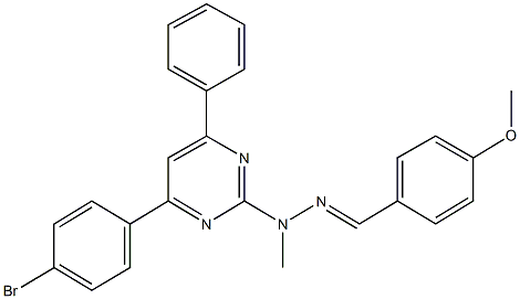 4-(methyloxy)benzaldehyde [4-(4-bromophenyl)-6-phenylpyrimidin-2-yl](methyl)hydrazone Struktur