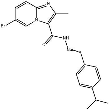 6-bromo-N'-(4-isopropylbenzylidene)-2-methylimidazo[1,2-a]pyridine-3-carbohydrazide Struktur