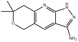 7,7-dimethyl-1,5,7,8-tetrahydropyrano[4,3-b]pyrazolo[4,3-e]pyridin-3-ylamine Struktur