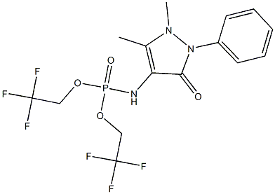 bis(2,2,2-trifluoroethyl) 1,5-dimethyl-3-oxo-2-phenyl-2,3-dihydro-1H-pyrazol-4-ylamidophosphate Struktur