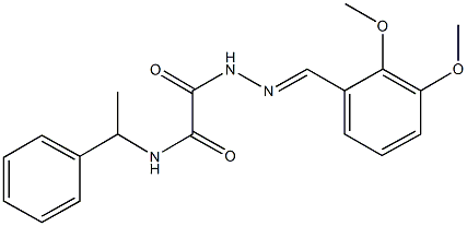 2-[2-(2,3-dimethoxybenzylidene)hydrazino]-2-oxo-N-(1-phenylethyl)acetamide Struktur