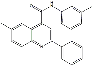 6-methyl-N-(3-methylphenyl)-2-phenyl-4-quinolinecarboxamide Struktur