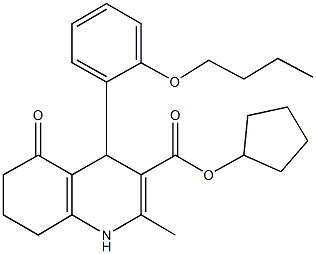 cyclopentyl 4-[2-(butyloxy)phenyl]-2-methyl-5-oxo-1,4,5,6,7,8-hexahydroquinoline-3-carboxylate Struktur