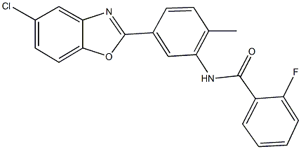 N-[5-(5-chloro-1,3-benzoxazol-2-yl)-2-methylphenyl]-2-fluorobenzamide Struktur