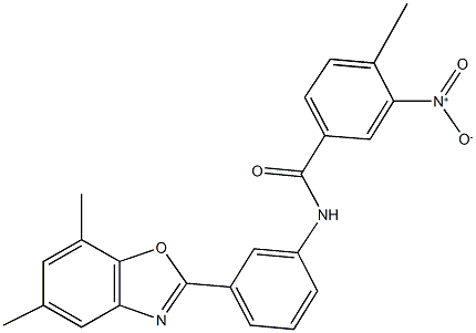 N-[3-(5,7-dimethyl-1,3-benzoxazol-2-yl)phenyl]-3-nitro-4-methylbenzamide Struktur