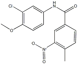 N-(3-chloro-4-methoxyphenyl)-3-nitro-4-methylbenzamide Struktur