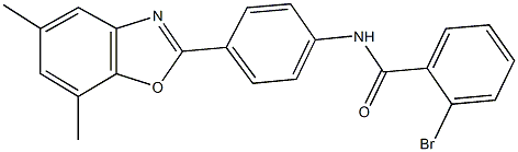 2-bromo-N-[4-(5,7-dimethyl-1,3-benzoxazol-2-yl)phenyl]benzamide Struktur