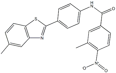 4-nitro-3-methyl-N-[4-(5-methyl-1,3-benzothiazol-2-yl)phenyl]benzamide Struktur