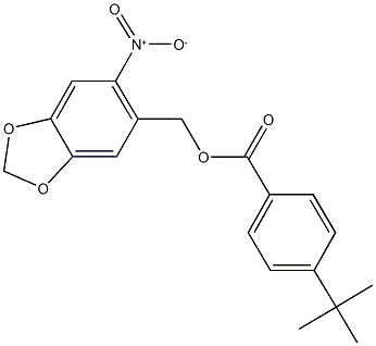 {6-nitro-1,3-benzodioxol-5-yl}methyl 4-tert-butylbenzoate Struktur