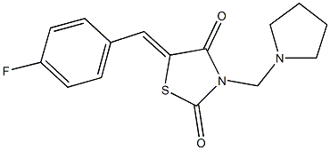 5-(4-fluorobenzylidene)-3-(1-pyrrolidinylmethyl)-1,3-thiazolidine-2,4-dione Struktur