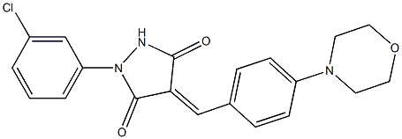 1-(3-chlorophenyl)-4-[4-(4-morpholinyl)benzylidene]-3,5-pyrazolidinedione Struktur