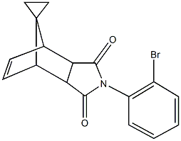 4-(2-bromophenyl)-spiro[4-azatricyclo[5.2.1.0~2,6~]dec[8]ene-10,1'-cyclopropane]-3,5-dione Struktur