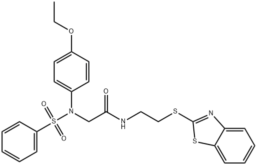 N-[2-(1,3-benzothiazol-2-ylsulfanyl)ethyl]-2-[4-ethoxy(phenylsulfonyl)anilino]acetamide Struktur