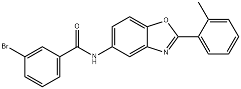 3-bromo-N-[2-(2-methylphenyl)-1,3-benzoxazol-5-yl]benzamide Struktur