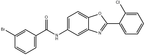 3-bromo-N-[2-(2-chlorophenyl)-1,3-benzoxazol-5-yl]benzamide Struktur