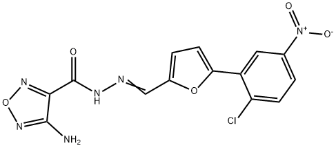 4-amino-N'-[(5-{2-chloro-5-nitrophenyl}-2-furyl)methylene]-1,2,5-oxadiazole-3-carbohydrazide Struktur