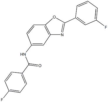 4-fluoro-N-[2-(3-fluorophenyl)-1,3-benzoxazol-5-yl]benzamide Struktur