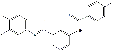 N-[3-(5,6-dimethyl-1,3-benzoxazol-2-yl)phenyl]-4-fluorobenzamide Struktur