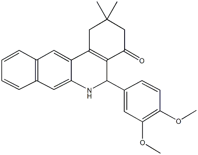 5-(3,4-dimethoxyphenyl)-2,2-dimethyl-2,3,5,6-tetrahydrobenzo[b]phenanthridin-4(1H)-one Struktur