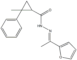 N'-[1-(2-furyl)ethylidene]-2-methyl-2-phenylcyclopropanecarbohydrazide Struktur