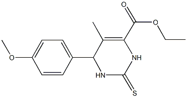 ethyl 6-(4-methoxyphenyl)-5-methyl-2-thioxo-1,2,3,6-tetrahydro-4-pyrimidinecarboxylate Struktur