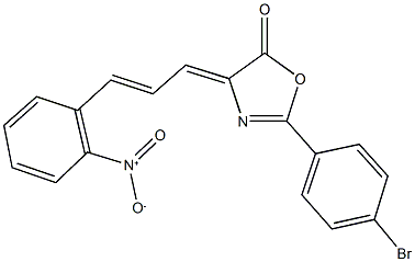 2-(4-bromophenyl)-4-(3-{2-nitrophenyl}-2-propenylidene)-1,3-oxazol-5(4H)-one Struktur