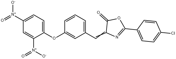 4-(3-{2,4-bisnitrophenoxy}benzylidene)-2-(4-chlorophenyl)-1,3-oxazol-5(4H)-one Struktur