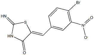 5-{4-bromo-3-nitrobenzylidene}-2-imino-1,3-thiazolidin-4-one Struktur