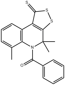 5-benzoyl-4,4,6-trimethyl-4,5-dihydro-1H-[1,2]dithiolo[3,4-c]quinoline-1-thione Struktur