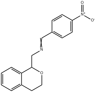 N-(3,4-dihydro-1H-isochromen-1-ylmethyl)-N-(4-nitrobenzylidene)amine Struktur