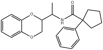 N-[1-(2,3-dihydro-1,4-benzodioxin-2-yl)ethyl]-1-phenylcyclopentanecarboxamide Struktur