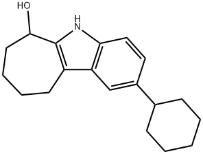 2-cyclohexyl-5,6,7,8,9,10-hexahydrocyclohepta[b]indol-6-ol Struktur