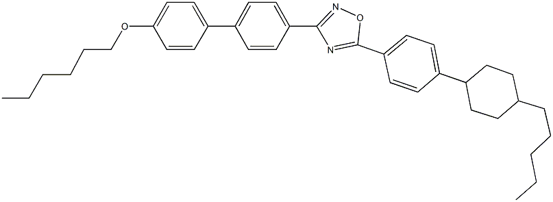 3-[4'-(hexyloxy)[1,1'-biphenyl]-4-yl]-5-[4-(4-pentylcyclohexyl)phenyl]-1,2,4-oxadiazole Struktur