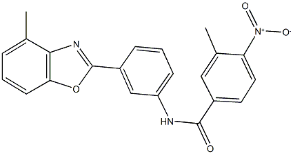 4-nitro-3-methyl-N-[3-(4-methyl-1,3-benzoxazol-2-yl)phenyl]benzamide Struktur