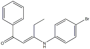 3-(4-bromoanilino)-1-phenyl-2-penten-1-one Struktur