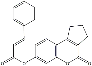 4-oxo-1,2,3,4-tetrahydrocyclopenta[c]chromen-7-yl 3-phenylacrylate Struktur