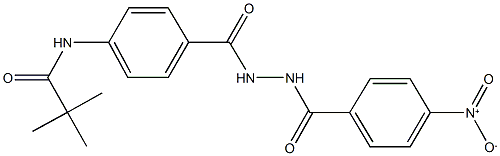 N-{4-[(2-{4-nitrobenzoyl}hydrazino)carbonyl]phenyl}-2,2-dimethylpropanamide Struktur