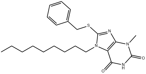 8-(benzylsulfanyl)-3-methyl-7-nonyl-3,7-dihydro-1H-purine-2,6-dione Struktur