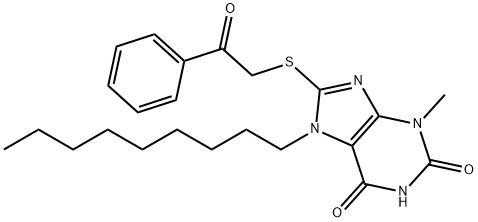 3-methyl-7-nonyl-8-[(2-oxo-2-phenylethyl)sulfanyl]-3,7-dihydro-1H-purine-2,6-dione Struktur