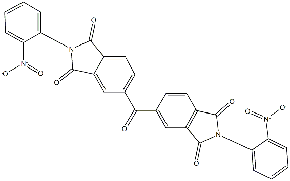 2-{2-nitrophenyl}-5-[(2-{2-nitrophenyl}-1,3-dioxo-2,3-dihydro-1H-isoindol-5-yl)carbonyl]-1H-isoindole-1,3(2H)-dione Struktur