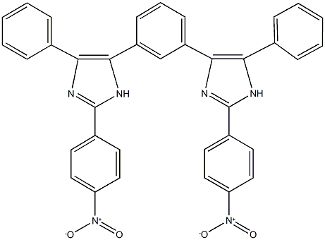 2-{4-nitrophenyl}-5-[3-(2-{4-nitrophenyl}-5-phenyl-1H-imidazol-4-yl)phenyl]-4-phenyl-1H-imidazole Struktur