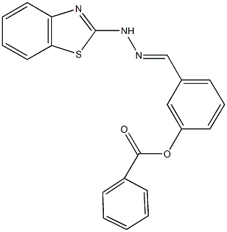 3-[2-(1,3-benzothiazol-2-yl)carbohydrazonoyl]phenyl benzoate Struktur