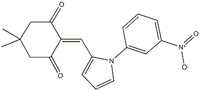 2-[(1-{3-nitrophenyl}-1H-pyrrol-2-yl)methylene]-5,5-dimethyl-1,3-cyclohexanedione Struktur