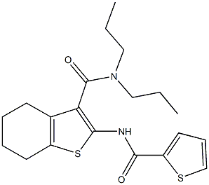 N,N-dipropyl-2-[(2-thienylcarbonyl)amino]-4,5,6,7-tetrahydro-1-benzothiophene-3-carboxamide Struktur