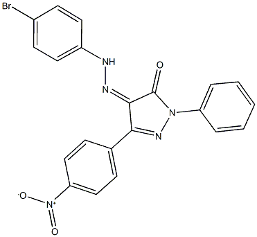 3-{4-nitrophenyl}-1-phenyl-1H-pyrazole-4,5-dione 4-[(4-bromophenyl)hydrazone] Struktur