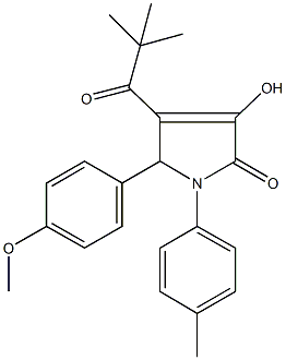 4-(2,2-dimethylpropanoyl)-3-hydroxy-5-(4-methoxyphenyl)-1-(4-methylphenyl)-1,5-dihydro-2H-pyrrol-2-one Struktur