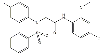 N-(2,4-dimethoxyphenyl)-2-[4-fluoro(phenylsulfonyl)anilino]acetamide Struktur