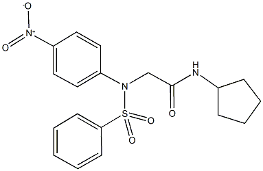 N-cyclopentyl-2-[4-nitro(phenylsulfonyl)anilino]acetamide Struktur