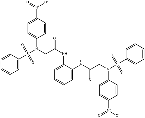 2-[4-nitro(phenylsulfonyl)anilino]-N-[2-({[4-nitro(phenylsulfonyl)anilino]acetyl}amino)phenyl]acetamide Struktur