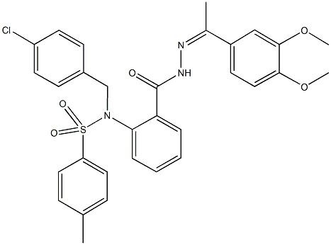 N-(4-chlorobenzyl)-N-[2-({2-[1-(3,4-dimethoxyphenyl)ethylidene]hydrazino}carbonyl)phenyl]-4-methylbenzenesulfonamide Struktur